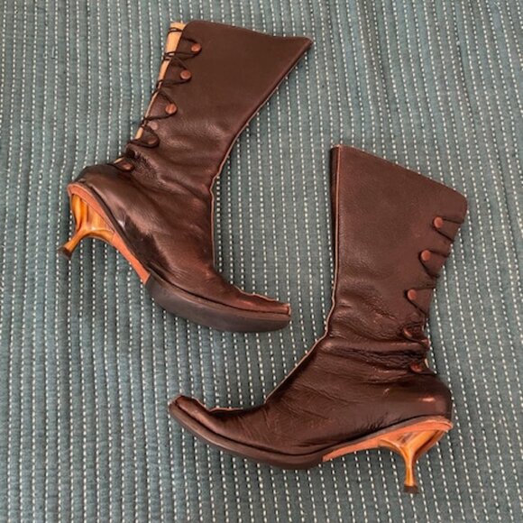 NIB New Cydwoq Boots Size 38 8 Distressed Black Leather Handmade USA Apollo $561 - Picture 6 of 14